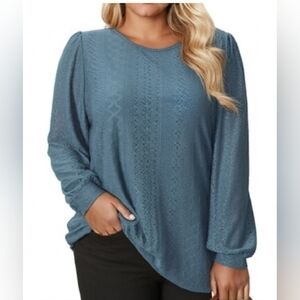 Zesica Women's Blue Long Sleeve Top SZ S Like New